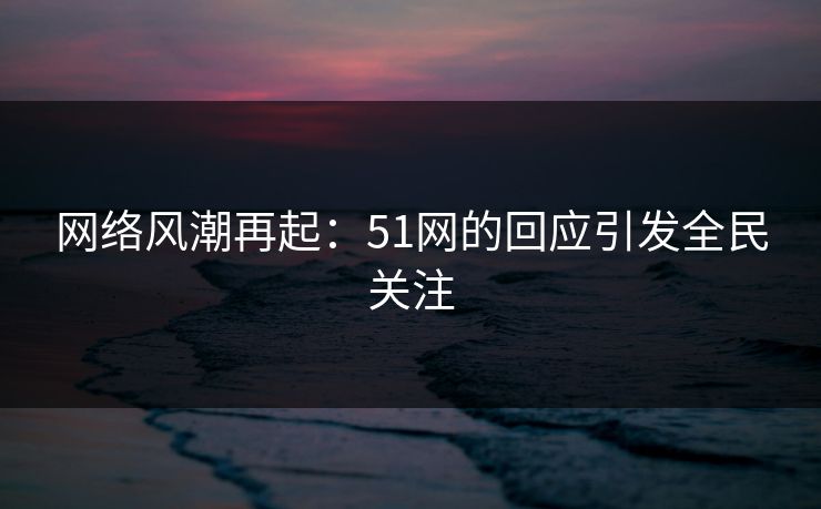 网络风潮再起：51网的回应引发全民关注