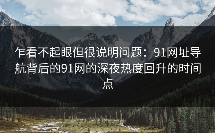 乍看不起眼但很说明问题：91网址导航背后的91网的深夜热度回升的时间点