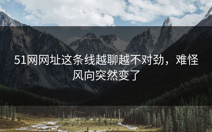 51网网址这条线越聊越不对劲，难怪风向突然变了