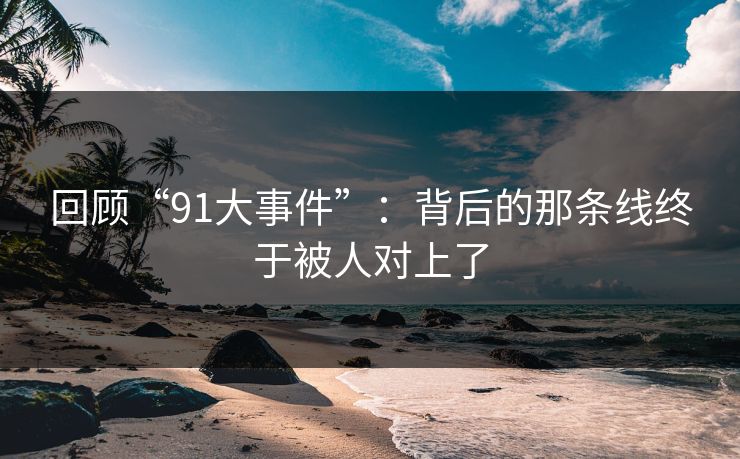 回顾“91大事件”:背后的那条线终于被人对上了